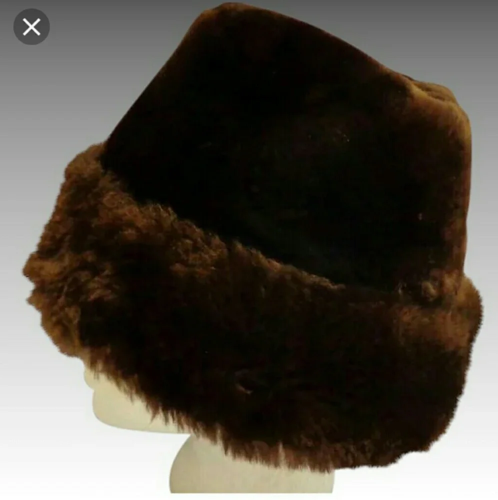 Classic Brown Faux Fur Pillbox Hat -